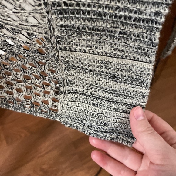 Paper Crane cotton blend open knit marled longline hooded cardigan size M - Picture 11 of 13